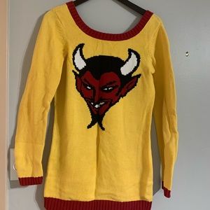 Betsy Johnson Knit Sweater Devil RARE Sz L